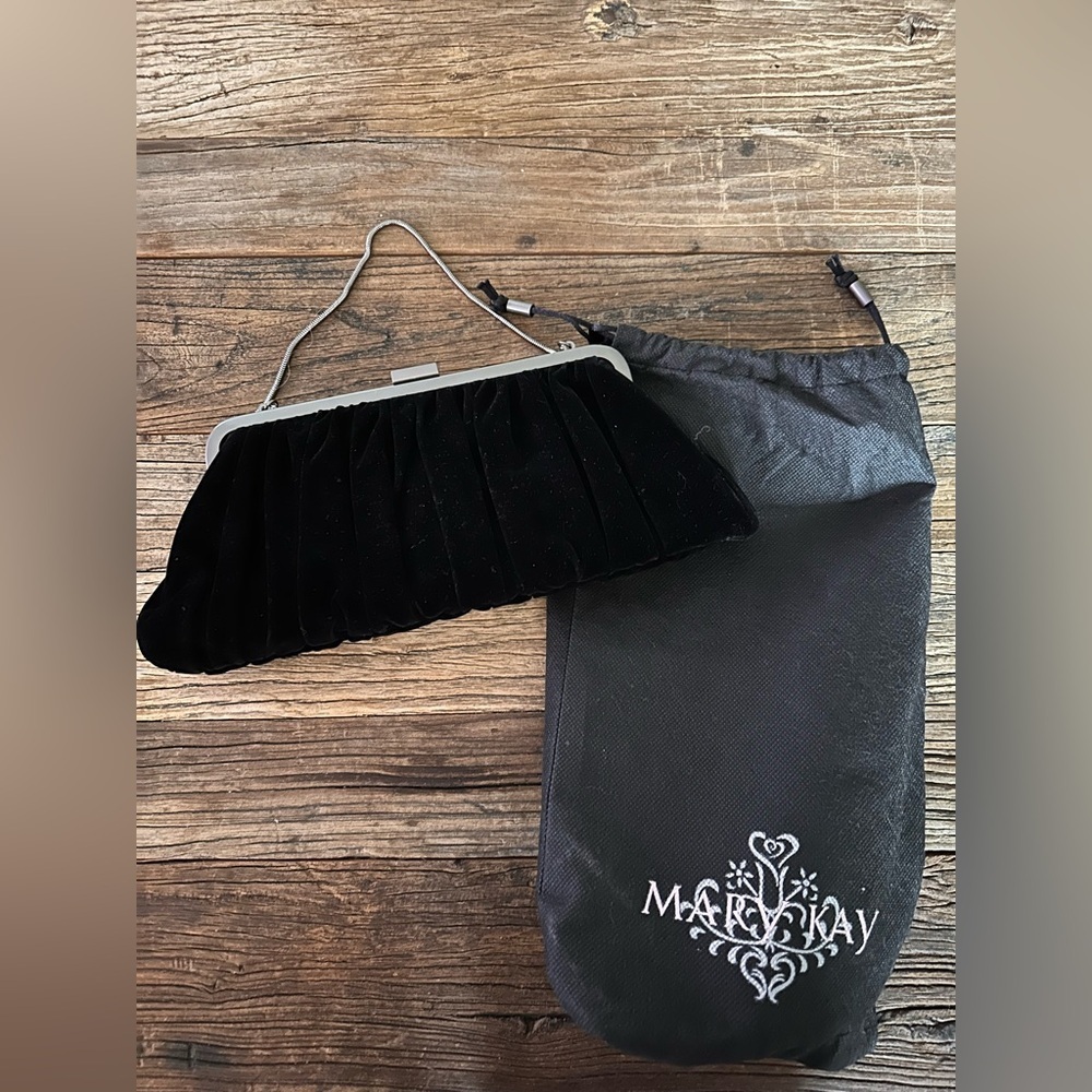 Mary Kay Vintage and Elegant Black Velvet Clutch